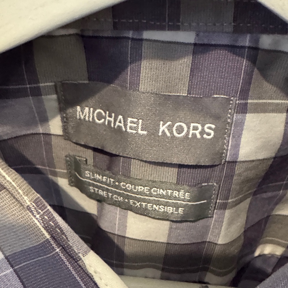 Michael Kors Navy and White Checkered Shirt - Picture 2 of 3